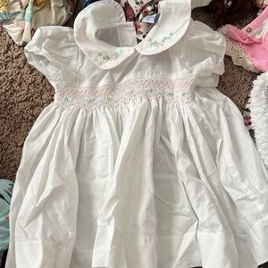 White Kids Dress with Embroidered Details